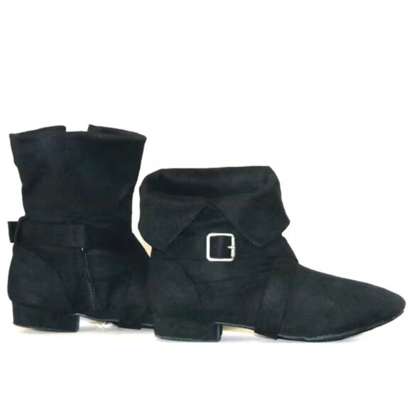 Size 40 (9) Womens Black Suede Dance Ankle Boots Shoes West Coast Swing Swayd - Picture 1 of 15